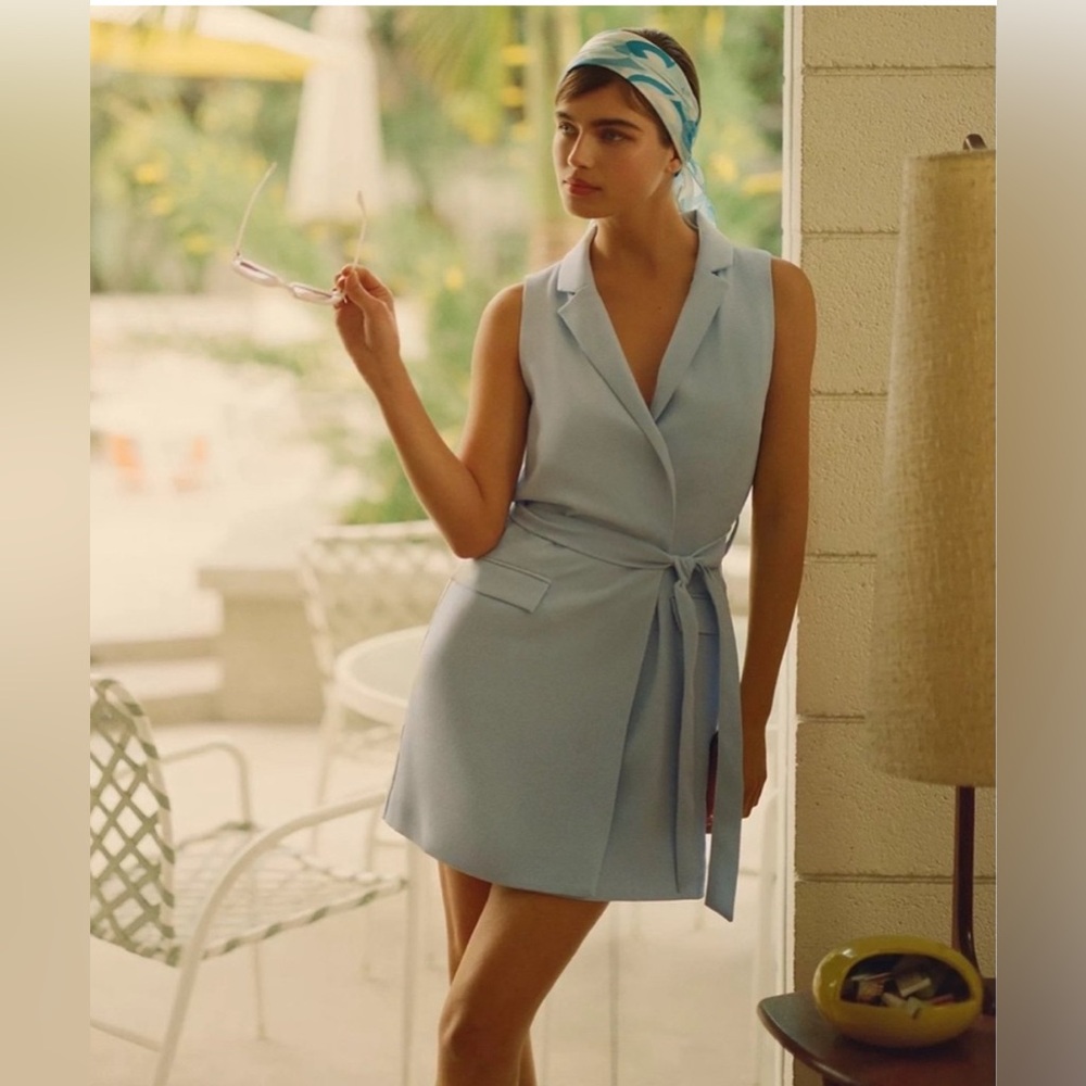 Anthropologie Soft Blue Wrap Dress